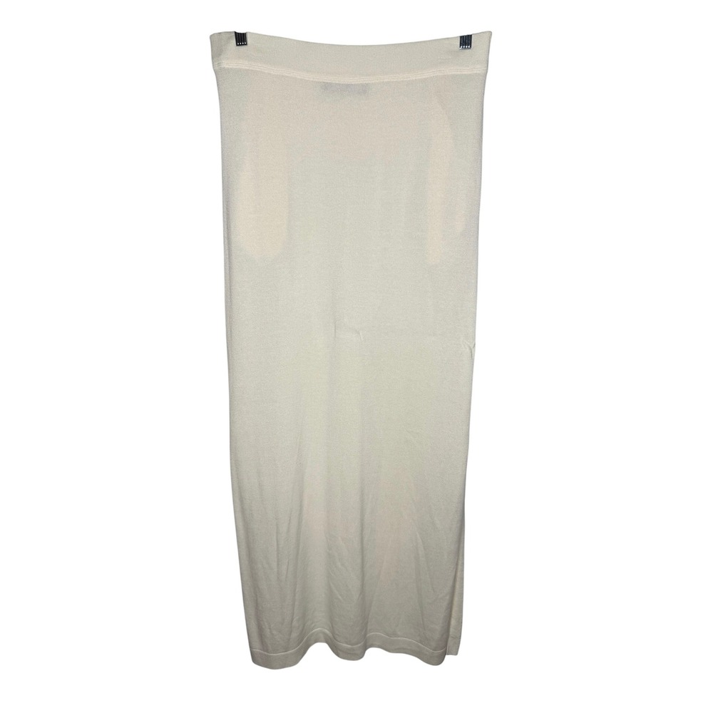 Peruvian Connection Pima Cotton‎ Modal Knit Maxi Skirt Large Ivory Off White - Picture 4 of 6
